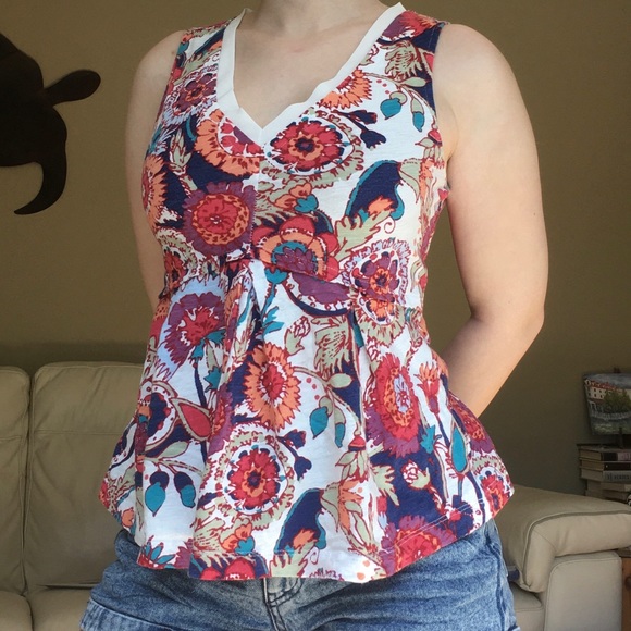 Anthropologie Tops - Anthropologie Deletta Babydoll Floral Top